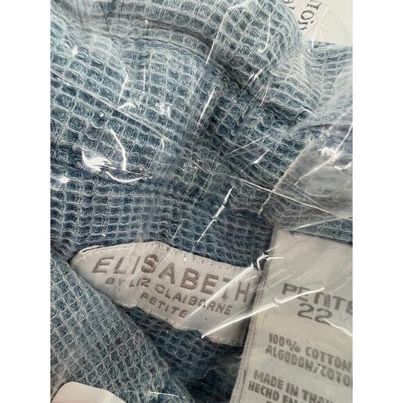 Elisabeth by Liz Claiborne Vintage Blouse Womens 22 Petite Blue Button Front Top - Picture 15 of 16